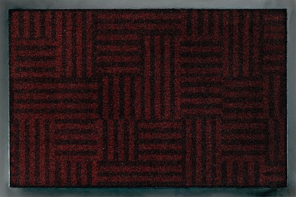 Lábtörlő bejárati szőnyeg|Billboard Linear maze brown 50x75 cm Kleen-tex