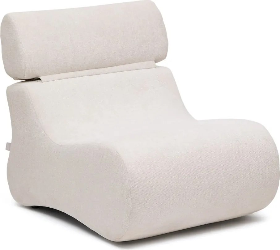 Fehér-világos rózsaszín zsenília fotel Club – Kave Home