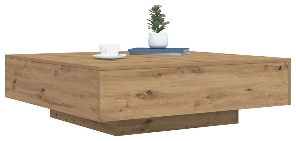 Dohányzóasztal kézműves tölgy 100 x 100 x 31 cm Faanyag