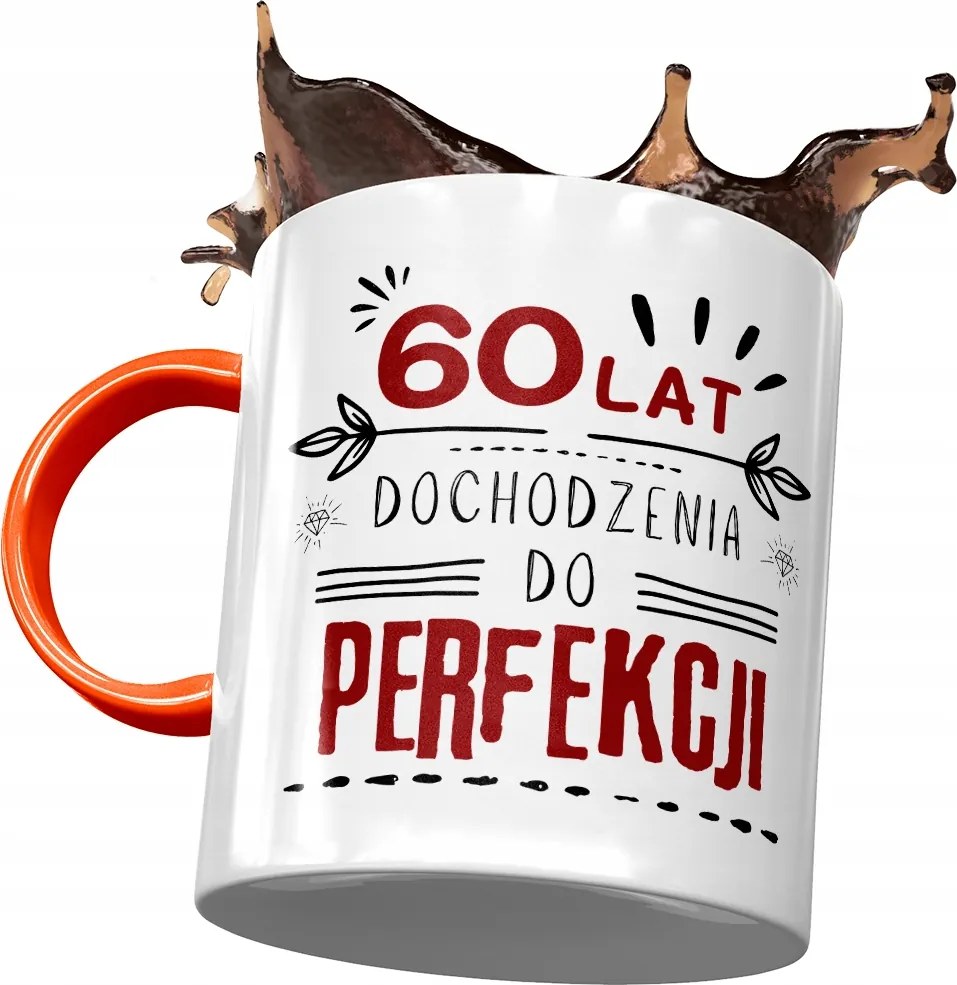 Narancssárga bögre Születésnapra 60 60-es 60-as évek nyomott mintával