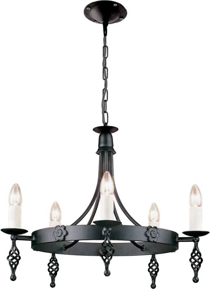 Elstead Lighting BELFRY BY5-BLACK Csillár 5x60W/E14
