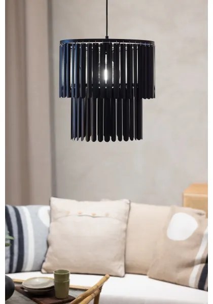 Markslöjd 108581 - Csillár zsinóron VIENTO 1xE27/40W/230V fekete