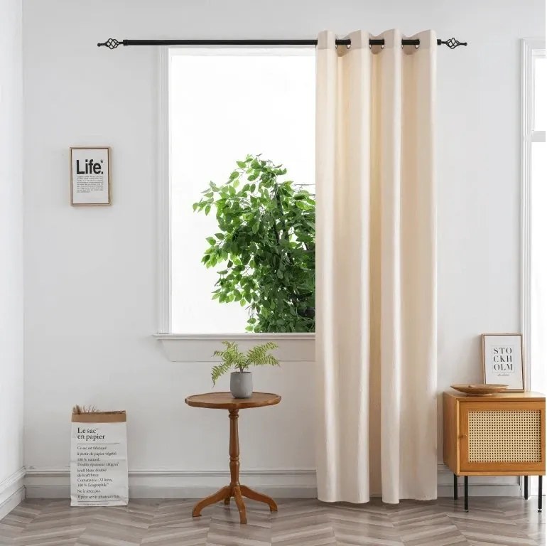 Sötétítő függöny DUNES VELVET 140x250 cm, krémszínű Felfüggesztés: Fém gyűrűk