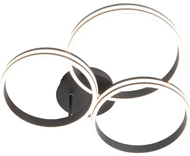 Mennyezeti lámpa fekete, beépített LED, 3 fokozatú fényerő-szabályozás, 3 lámpás - Navara