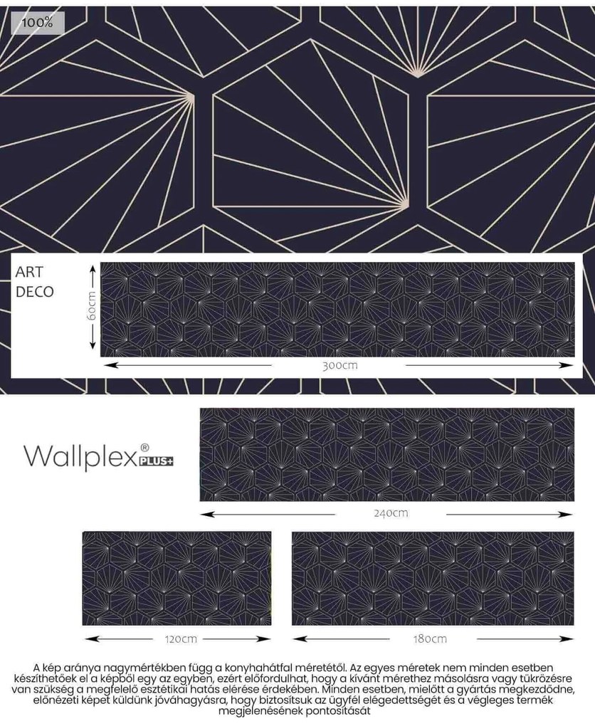 Wallplex konyhahátfal Art Deco (Méret: 60x300)