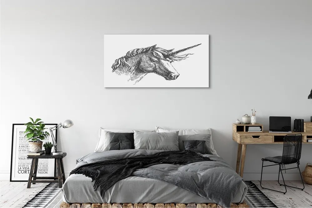 Canvas képek rajz egyszarvú 140x70 cm