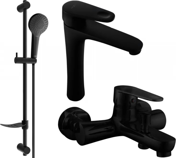 Mexen Kama DF05 fürdőkád szett, fekete - 72513DF05-70