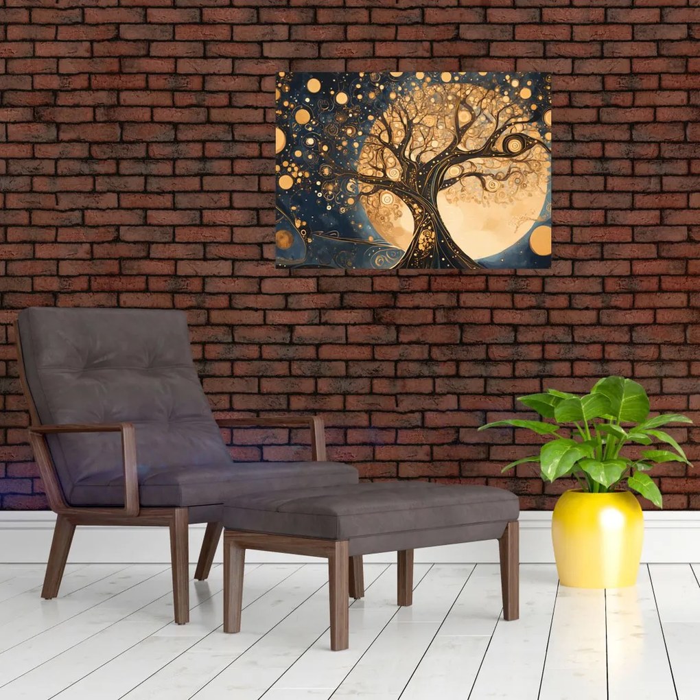 Üveg kép – Szürrealista fa (70x50 cm)