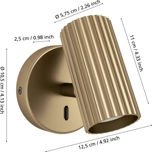 Eglo 902033 - PORTILLO fali spotlámpa 1xGU10/5W/230V aranyszínű