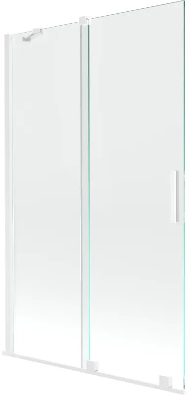 Mexen Velar, 2 szárnyas eltolható kádparaván 110 x 150 cm, 8mm átlátszó üveg, fehér, 896-110-000-01-20