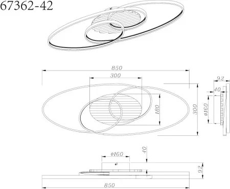 GLOBO 67362-42 ISHA I Modern LED Mennyezeti Lámpa IP20
