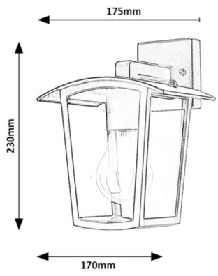 Rabalux 7127 - Kültéri fali lámpa TAVERNA 1xE27/15W/230V IP44