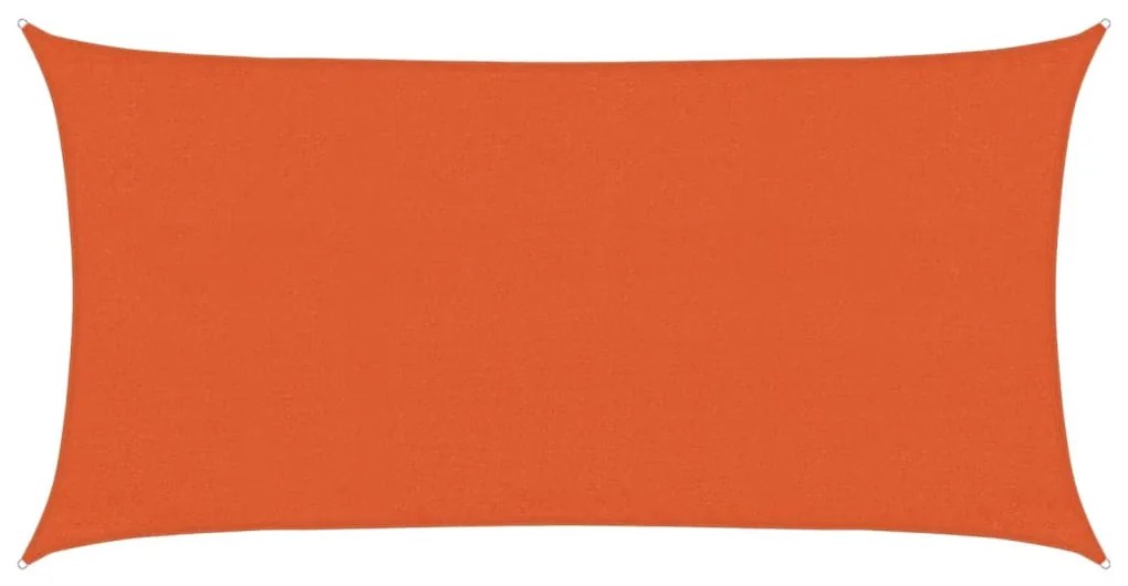 narancssárga négyszögletű HDPE napvitorla 160 g/m² 3x6 m