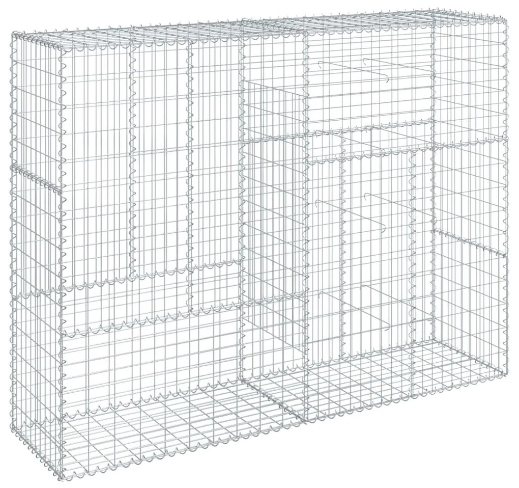 horganyzott vas gabion kosár fedéllel 200 x 50 x 150 cm