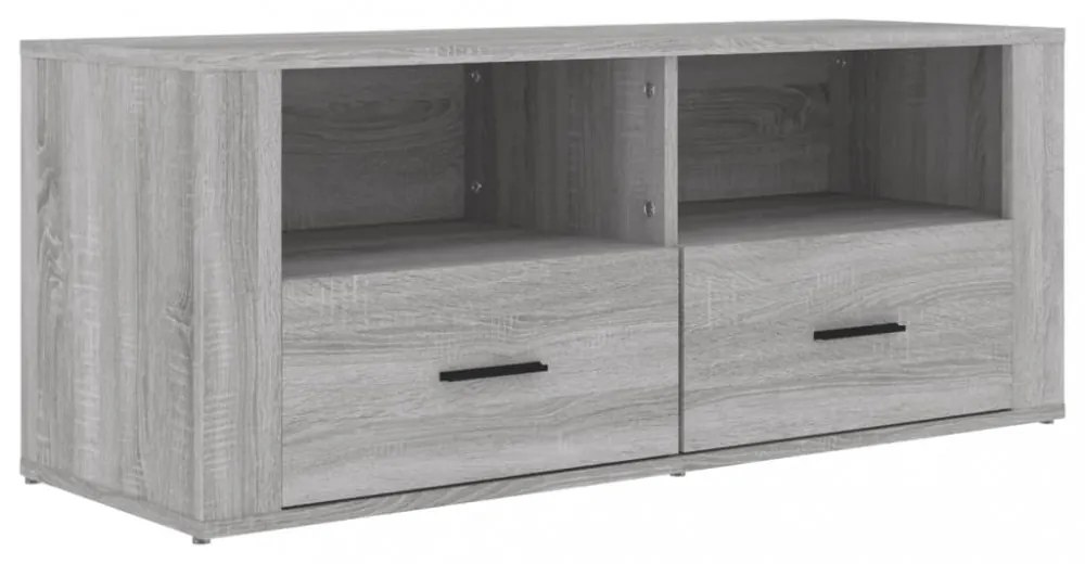 szürke sonoma színű szerelt fa TV-szekrény 100 x 35 x 40 cm