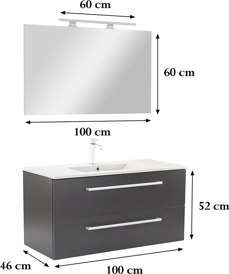 Vario Clam 100 Fürdőszoba komplett szekrény
