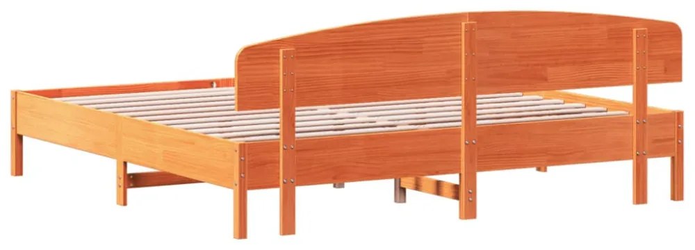 viaszbarna tömör fenyőfa ágy matrac nélkül 200 x 200 cm