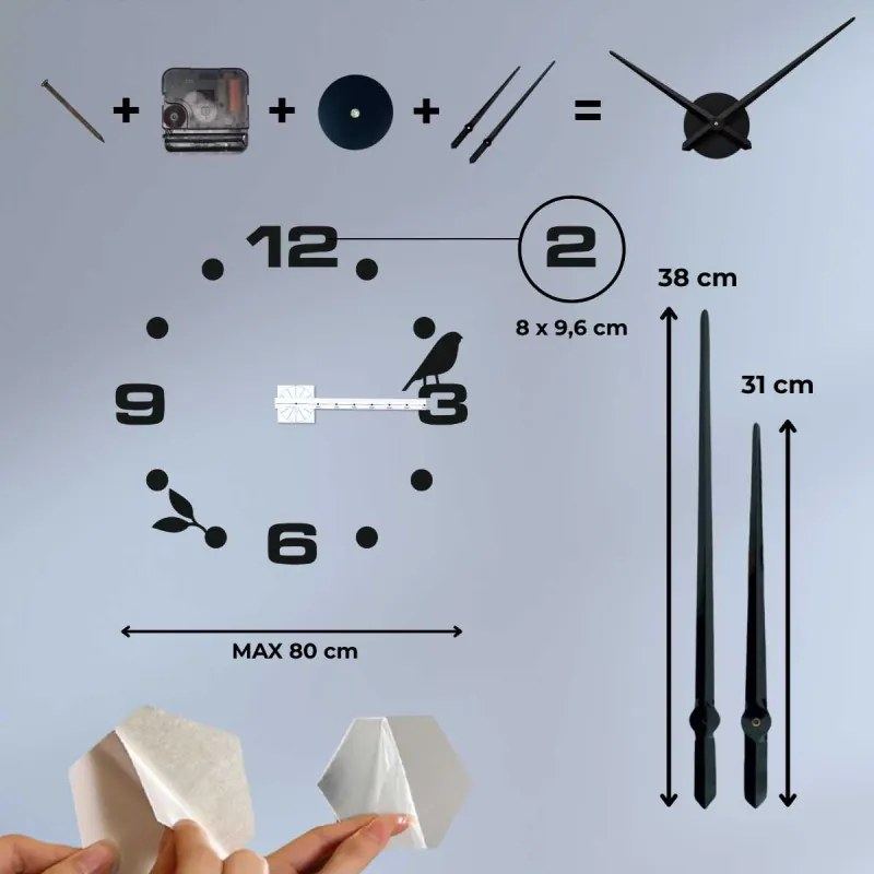 Modern tükrös falióra ragasztóval - DIYPAJPA
