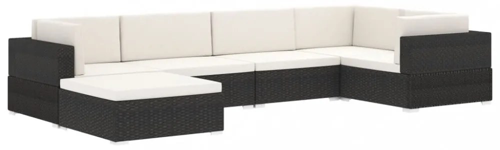 1 db barna polyrattan moduláris lábtartó párnával