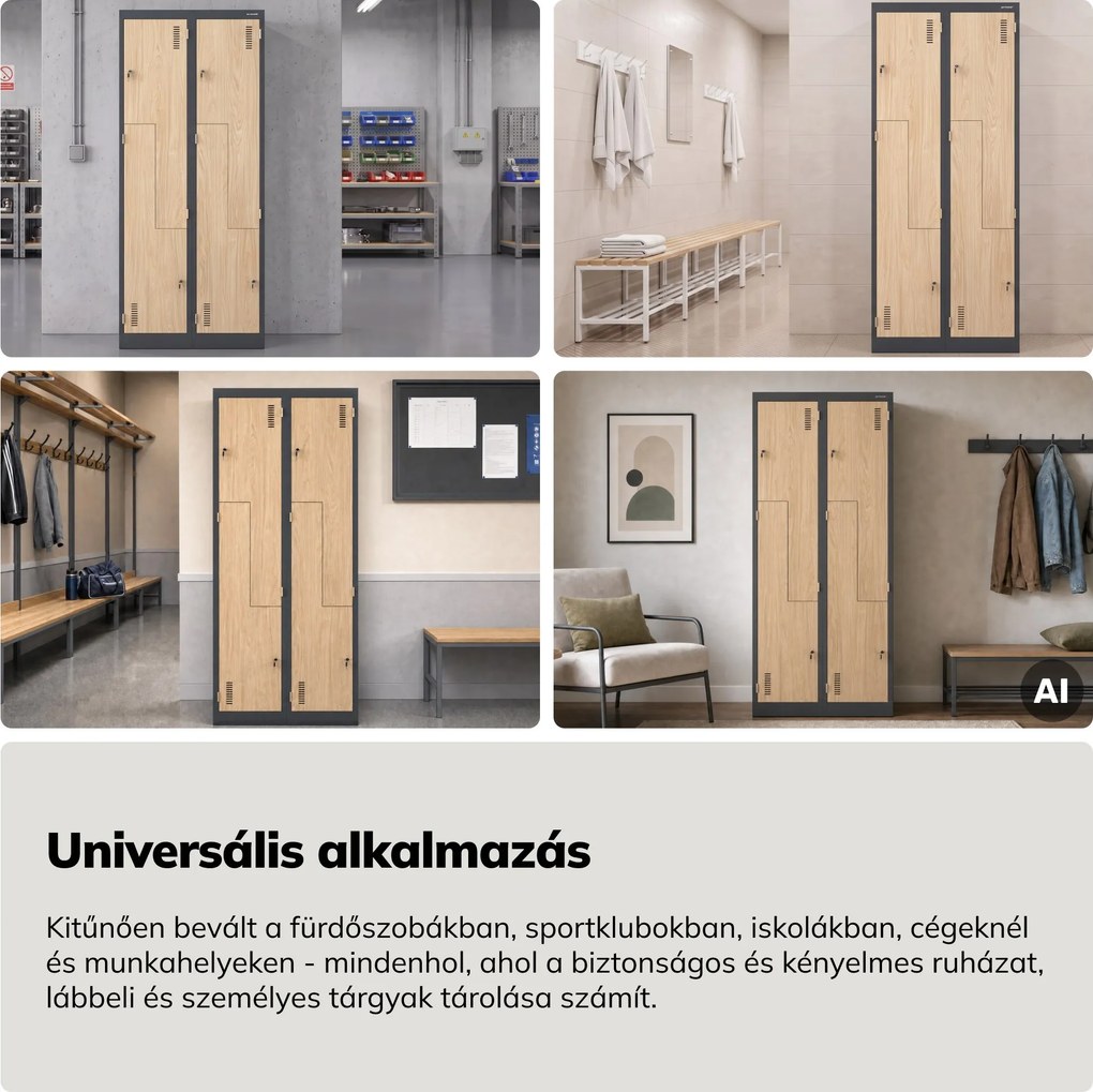 L alakú öltözőszekrény, antracit, sonoma tölgy, 800x1850x450 mm: JULIA Eco Design