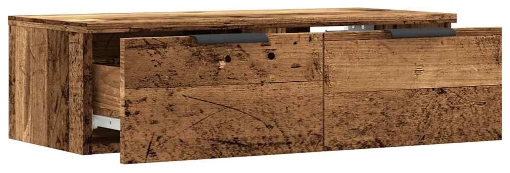 antik fa színű szerelt fa faliszekrény 68 x 30 x 20 cm