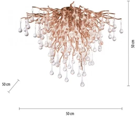 Paul Neuhaus 8091-11 - Felületre szerelhető csillár ICICLE 9xG9/40W/230V átm. 50 cm réz