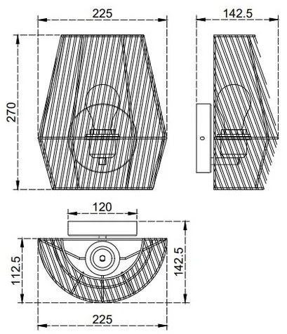 Lámpa Fali lámpatest  ERANKO 3, 6106, AC220-240V, 50/60Hz, 1*E27, max.40W, krém