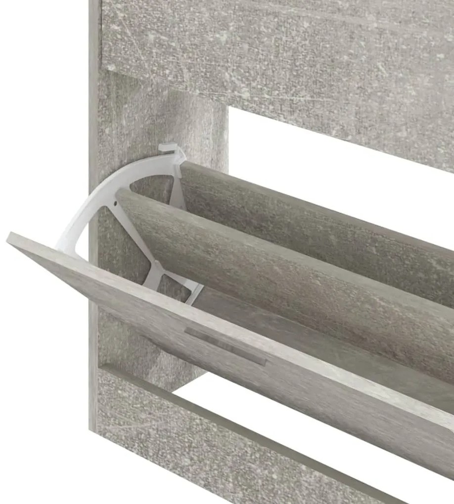 betonszürke szerelt fa cipőszekrény 63x24x81 cm