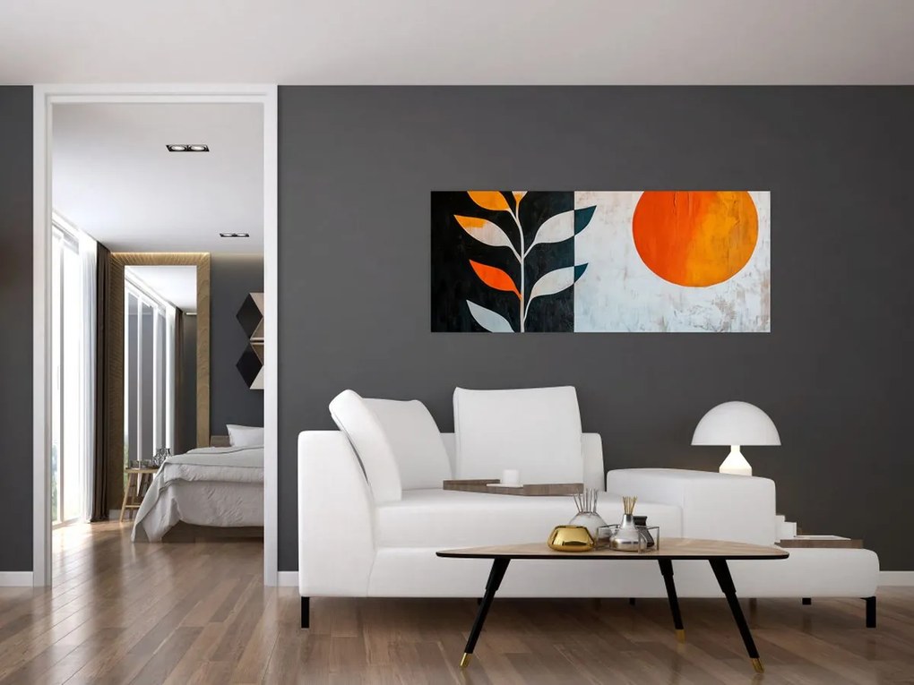 Kép - Növény és nap absztrakciója (120x50 cm)