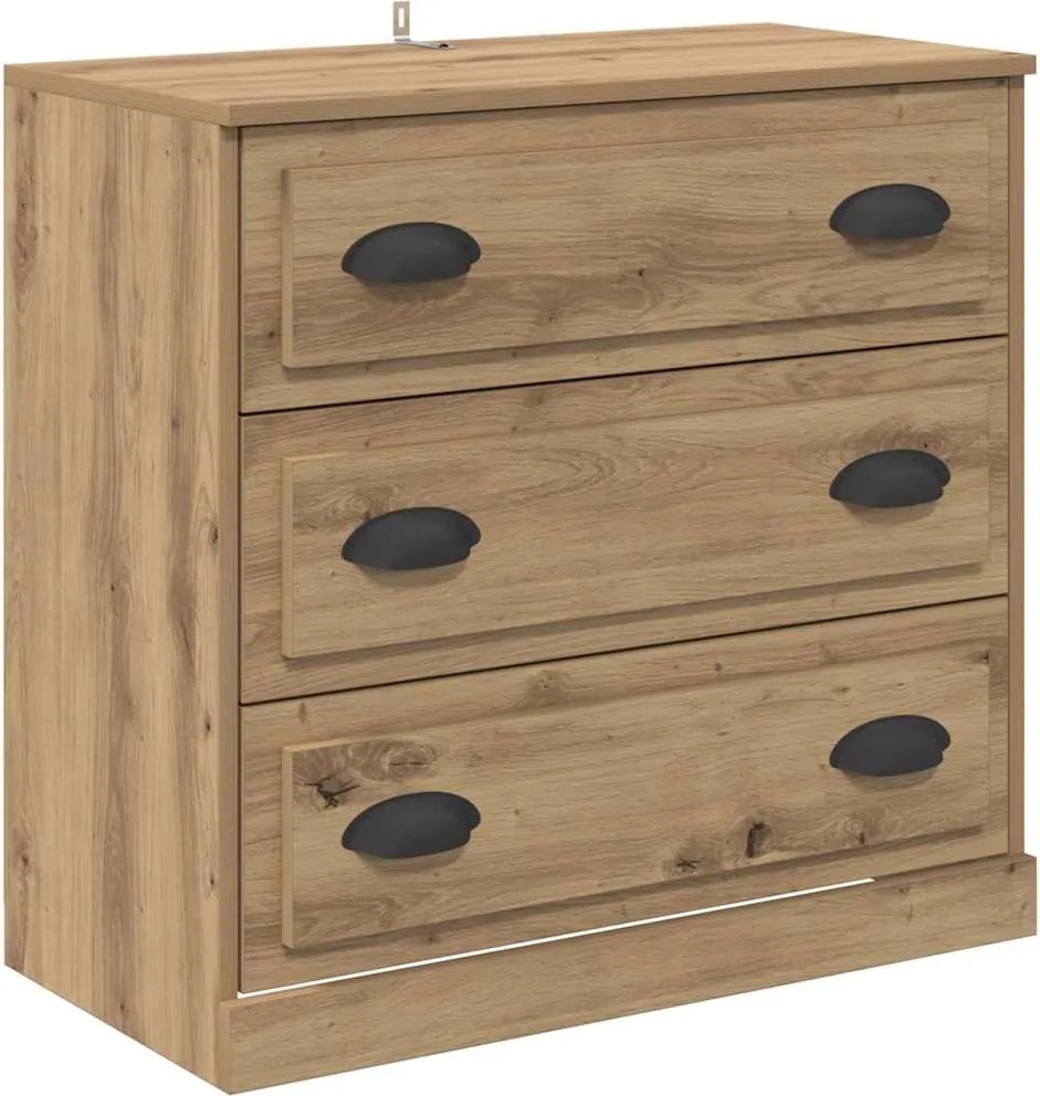 vidaXL Széf fiókkal Artisan tölgy 70 x 35,5 x 67,5 cm Faanyag