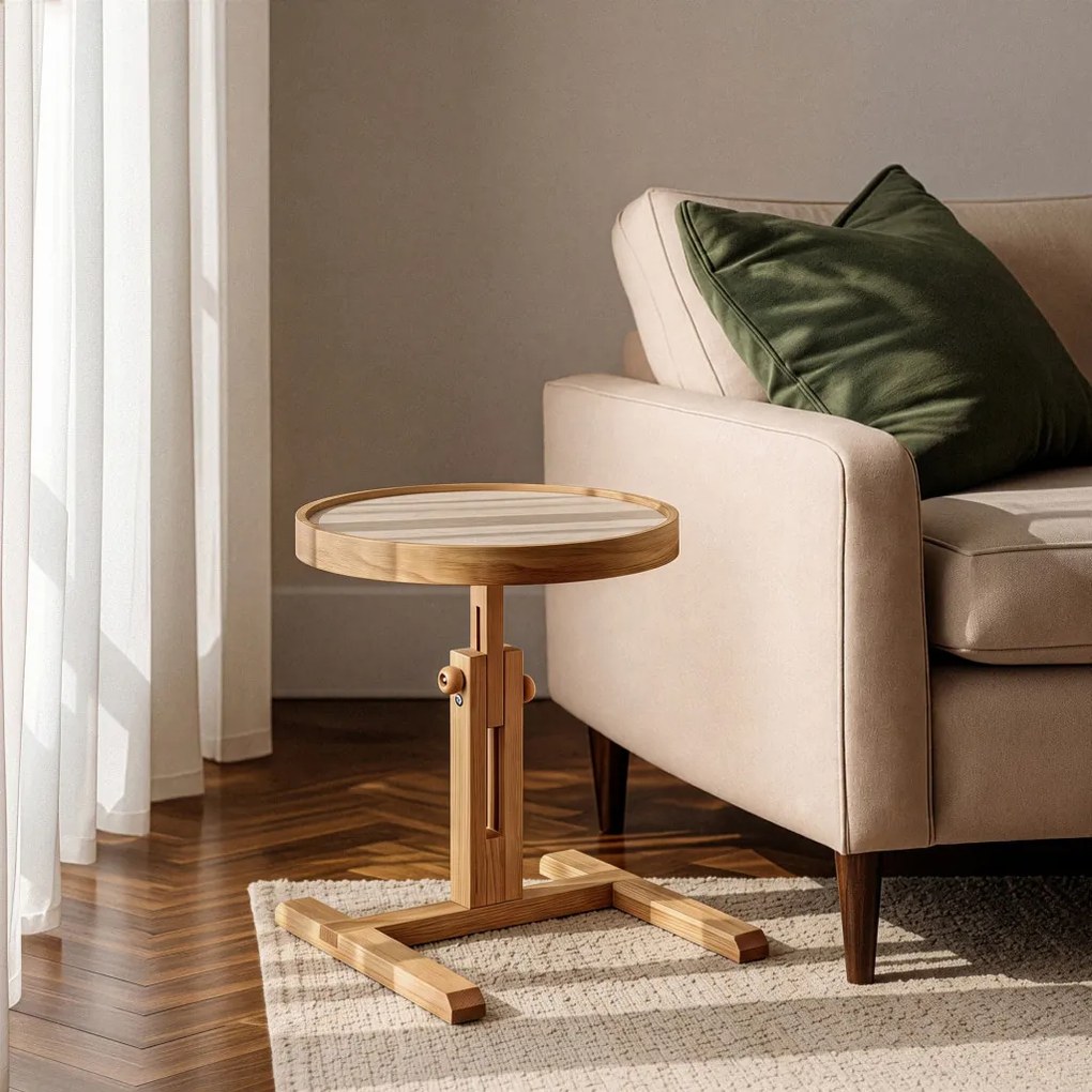 Opus Yuvarlak 40 - Oak, Travertine