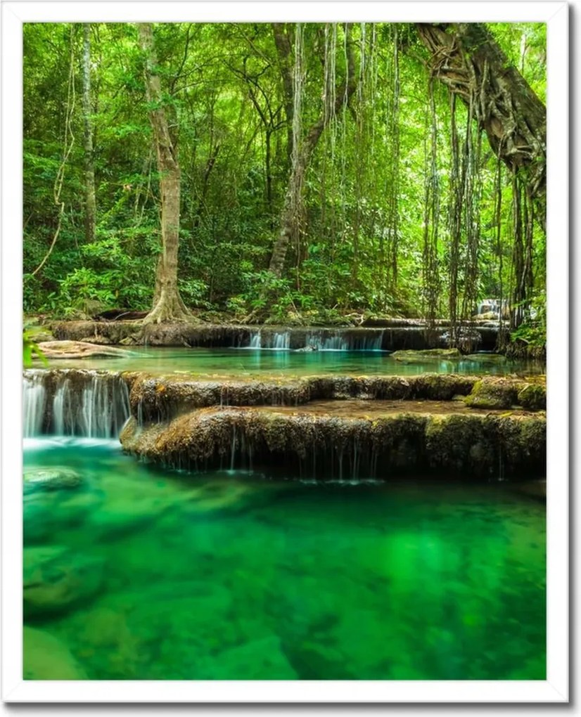 Poszterek keretben 40x50 Erawan vízesés Thaiföld