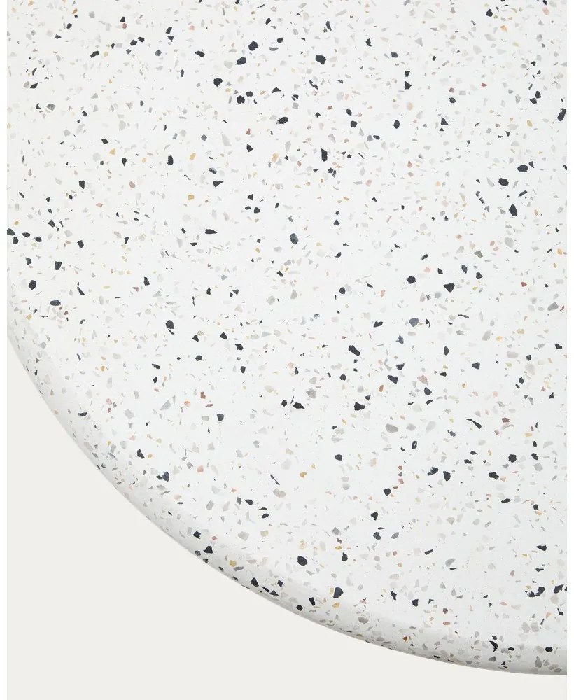 Fehér terrazzo cement kerek étkezőasztal ø 70 cm Saura – Kave Home