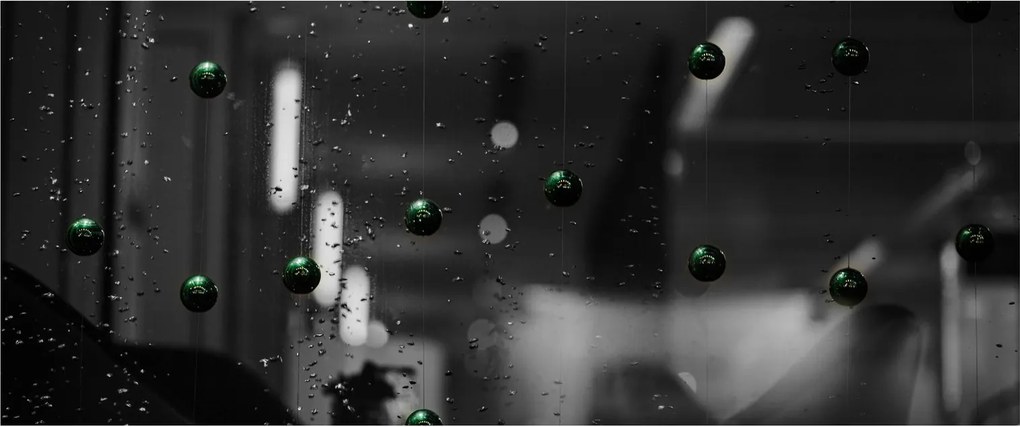 Absztrakt kép - zöld golyó (120x50 cm)