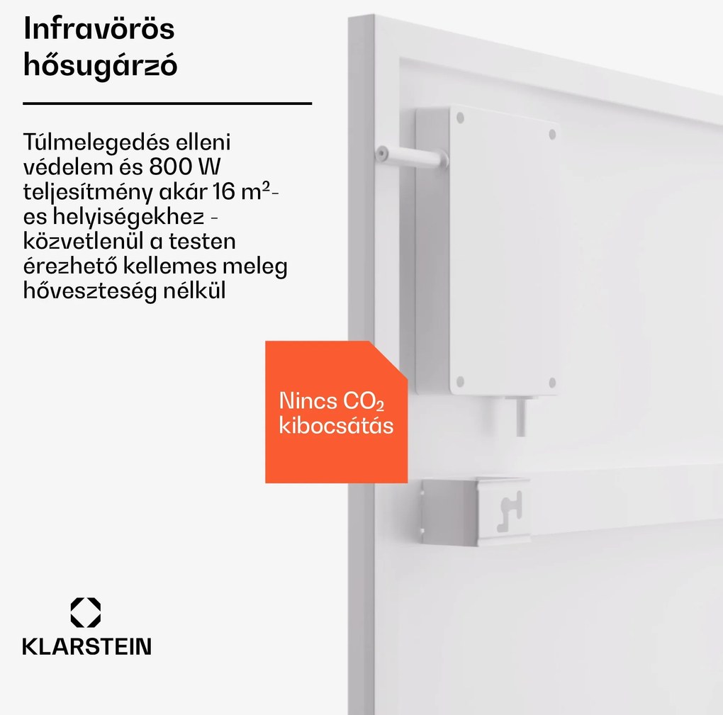Klarstein Wonderwall Smart Bornholm, infravörös hősugárzó, 60 x 100 cm, 800 W, applikáció