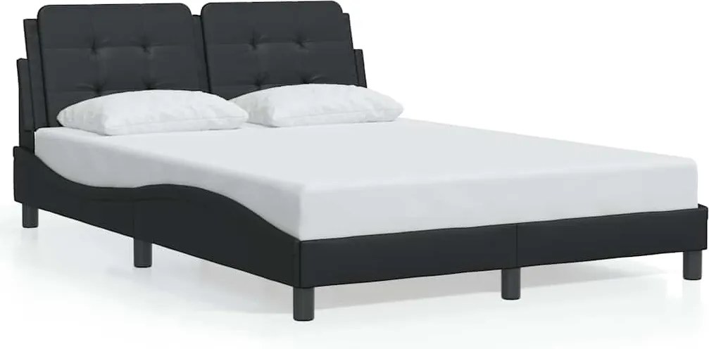 vidaXL fekete műbőr ágykeret matrac nélkül Zadar 140x200 cm