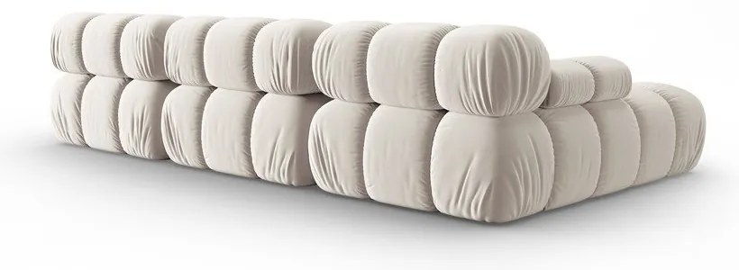 Bézs bársony moduláris sarokkanapé (bal oldali) Bellis – Micadoni