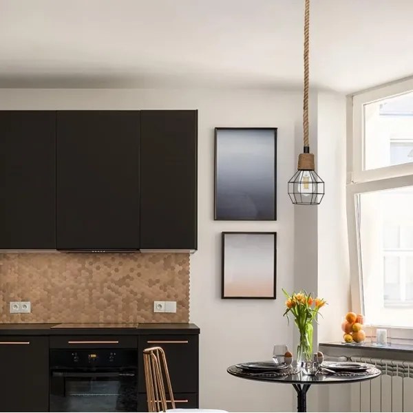 Csillár zsinóron 1xE27/60W/230V átm. 15 cm