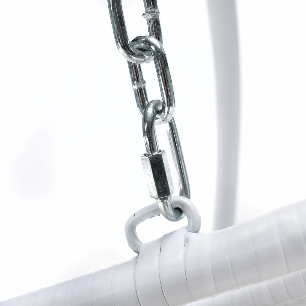 Függő dupla fotel, fehér/minta virág, DALVEA 2 NEW