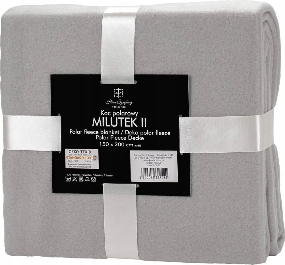 Polár takaró Világosszürke Egyszínű 130x170 cm