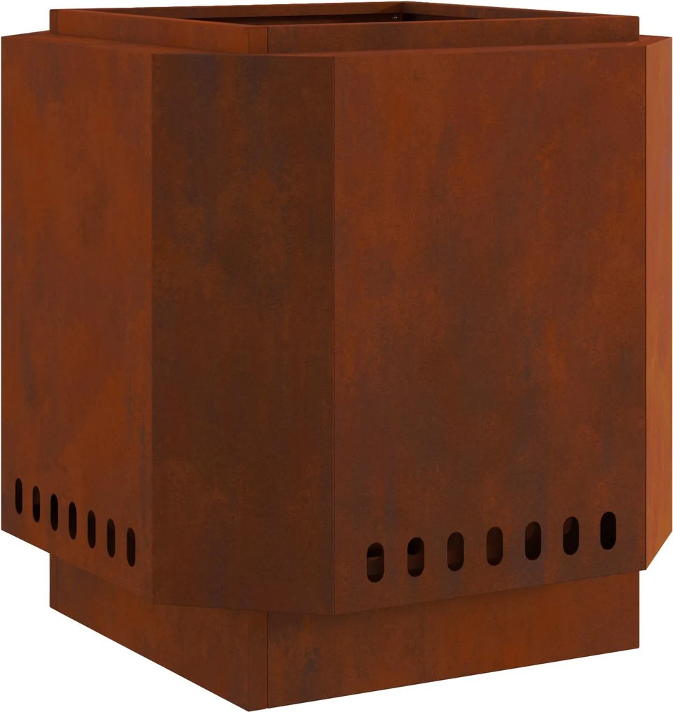 vidaXL Füstmentes Tűzhely Barna 48 x 48 x 51 cm Időjárásálló acél