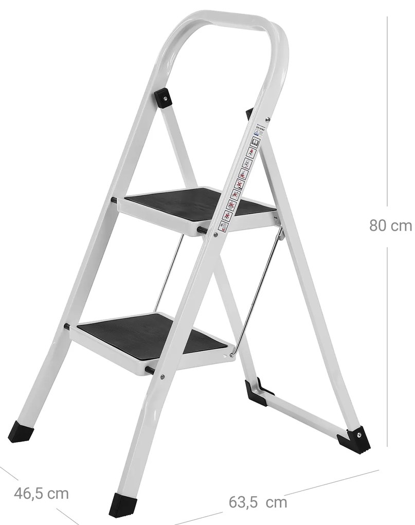 Összecsukható lépcső 2 fokos STEPLADDER, fehér