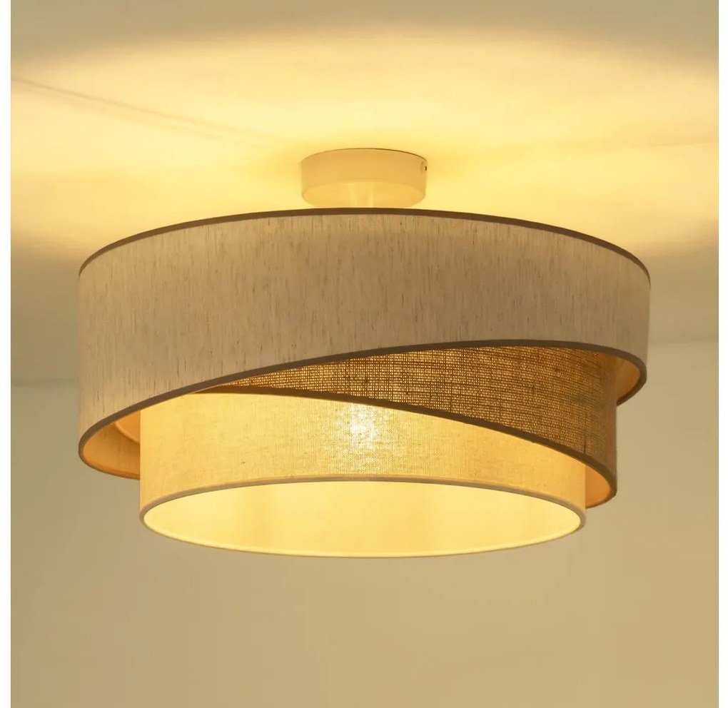 Duolla - Felületre szerelhető csillár KOBO 1xE27/15W/230V átm. 45 cm bézs/barna/fehér 605540