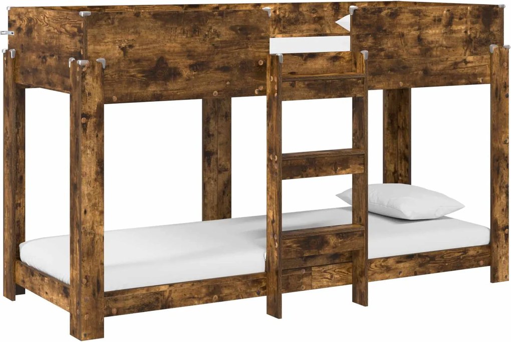 vidaXL Szükidő ágy Füstölt tölgy 75 x 190 cm Faanyag