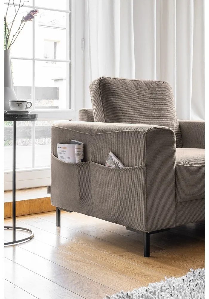 Barna kordbársony fotel Lofty Lilly – Miuform