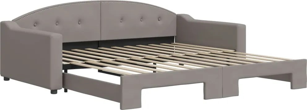 vidaXL tópszínű kihúzható szövet heverő 100 x 200 cm
