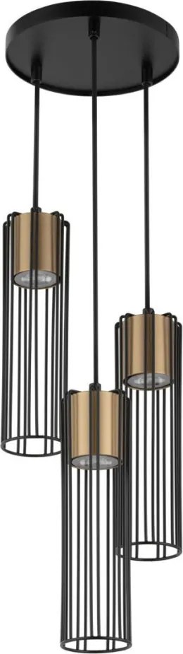 SIGMA LIGHTING 33458 FOBIA Többágú Függesztett Lámpa Fekete, Arany GU10 IP20