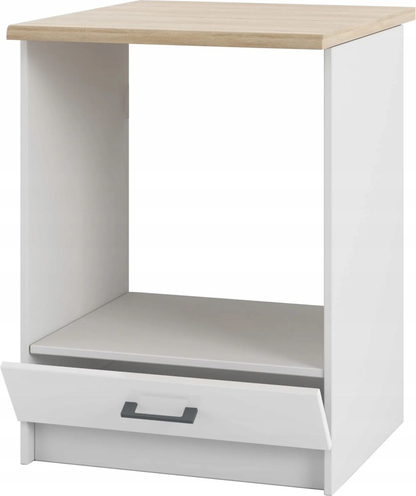 Konyhaszekrény Álló Alsó Sütő Fehér Fényes Munkalappal 60 cm