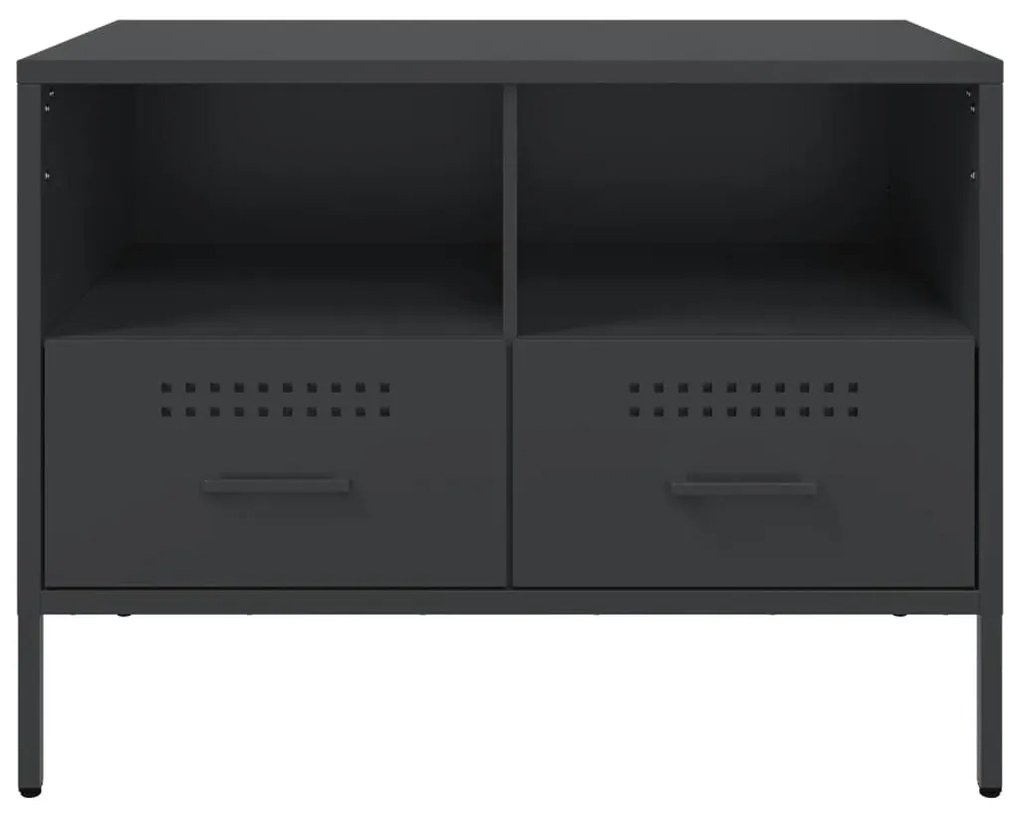 2 db fekete acél TV-szekrény 68 x 39 x 50,5 cm