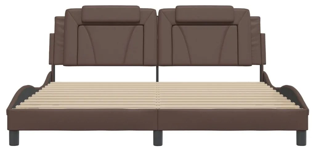 barna műbőr ágykeret Viana matrac nélkül 180 x 200 cm